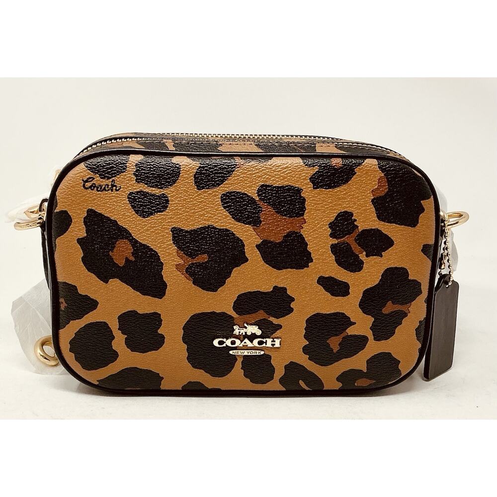 Coach Jamie Jes 20 Crossbody Bag With Leopard Animal Print Authentic NWT - Picture 4 of 14